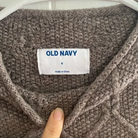 Old Navy High-Waisted Diamond Stitch Cable-Knit set,  Taupe, size S&M - Picture 3 of 14